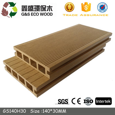 Suelo de madera de la terraza de WPC WPC de la prenda impermeable compuesta hueco del Decking para