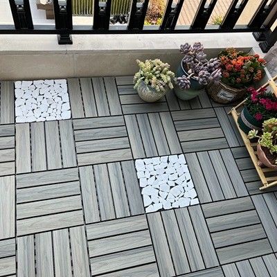 135 x Decking compuesto reciclado 25m m sube a Decking compuesto del borde sólido
